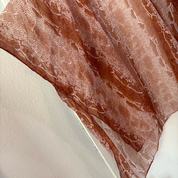Sheer Boho Kimono Snake Print Reptile Python Rust Gradient Vacation Resort - Picture 2 of 6